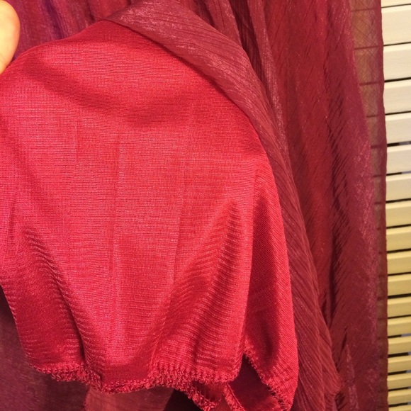 Unbranded- Chiffon-Type & Nylon Long Red Skirt - Picture 3 of 8